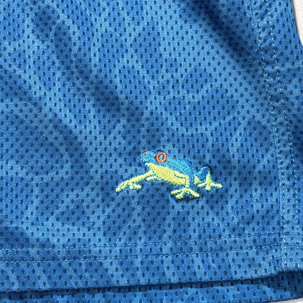 Y2K Oakley Blue "Frogskin" Athletic Frog Board Shorts M Surf Rare Logo Vintage